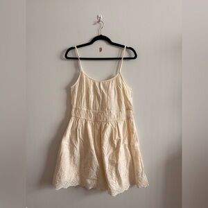 Old Navy Cream Eyelet Spaghetti-Strap Mini Dress